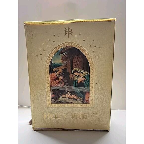 Holy Bible Peace of Mind Deluxe Red Letter Edition 1960 Large Leather Covered - Picture 1 of 16